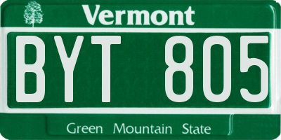 VT license plate BYT805