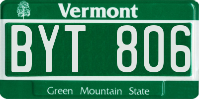 VT license plate BYT806