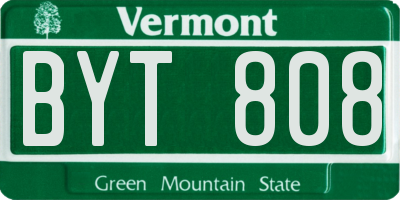 VT license plate BYT808