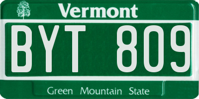 VT license plate BYT809