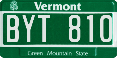 VT license plate BYT810