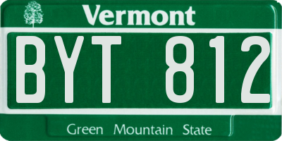 VT license plate BYT812