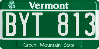 VT license plate BYT813