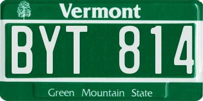 VT license plate BYT814