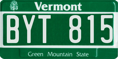 VT license plate BYT815