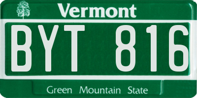 VT license plate BYT816