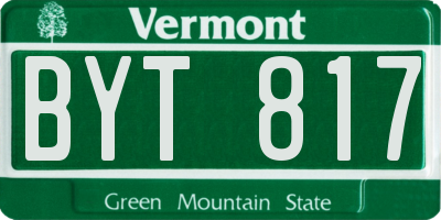 VT license plate BYT817