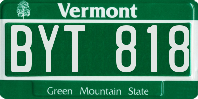VT license plate BYT818