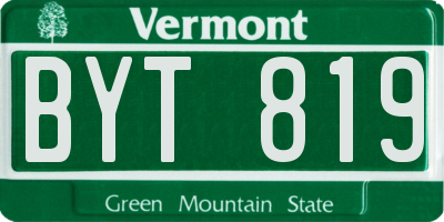 VT license plate BYT819
