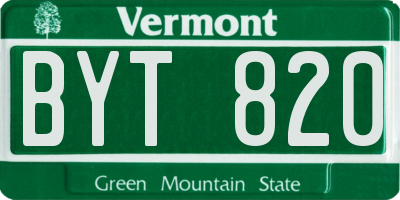 VT license plate BYT820