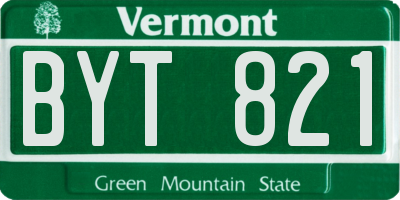 VT license plate BYT821