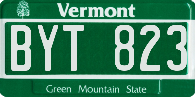 VT license plate BYT823