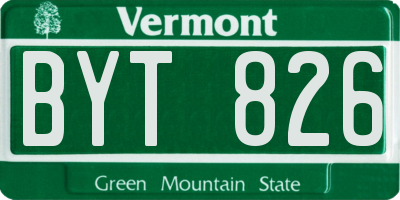 VT license plate BYT826
