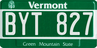 VT license plate BYT827