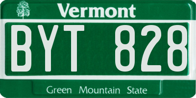 VT license plate BYT828