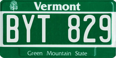 VT license plate BYT829