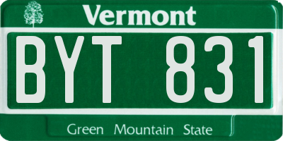 VT license plate BYT831
