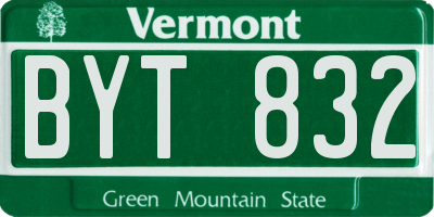 VT license plate BYT832