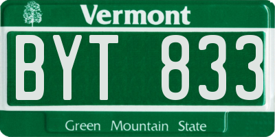 VT license plate BYT833