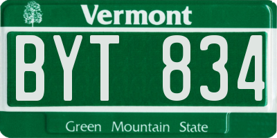 VT license plate BYT834