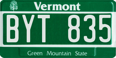 VT license plate BYT835