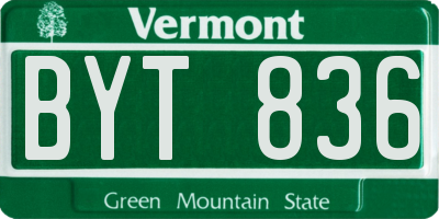 VT license plate BYT836