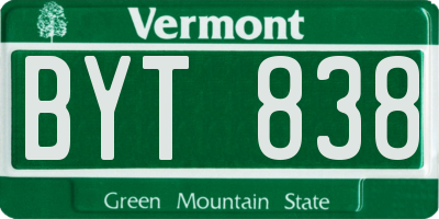 VT license plate BYT838