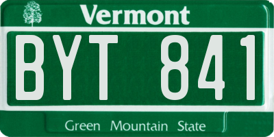 VT license plate BYT841
