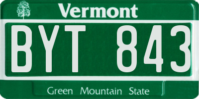 VT license plate BYT843