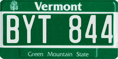 VT license plate BYT844