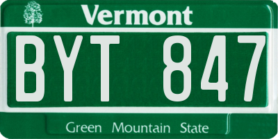 VT license plate BYT847