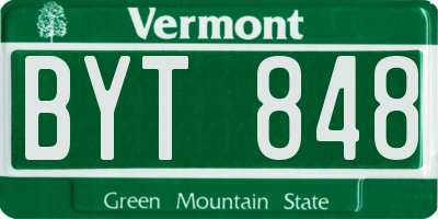 VT license plate BYT848