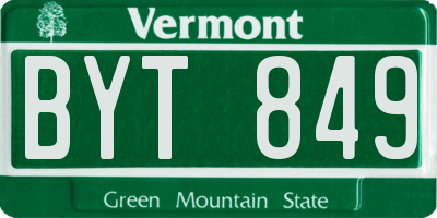 VT license plate BYT849