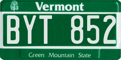 VT license plate BYT852