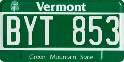 VT license plate BYT853