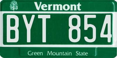 VT license plate BYT854