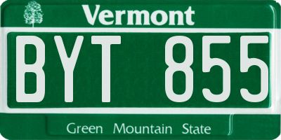 VT license plate BYT855