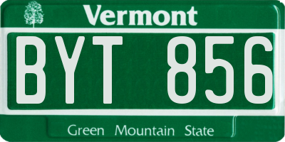 VT license plate BYT856