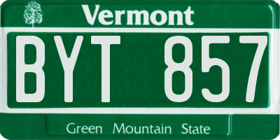 VT license plate BYT857