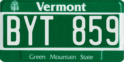VT license plate BYT859