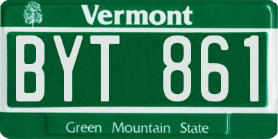 VT license plate BYT861
