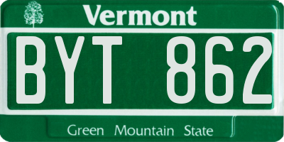 VT license plate BYT862