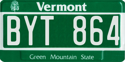 VT license plate BYT864