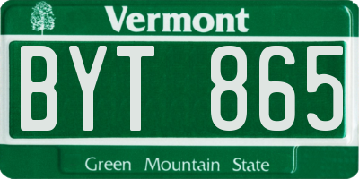 VT license plate BYT865