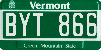 VT license plate BYT866
