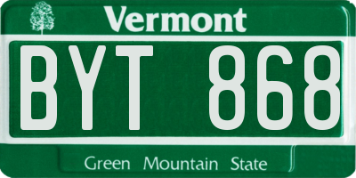 VT license plate BYT868