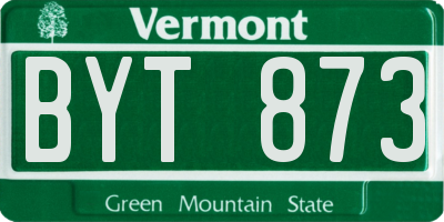 VT license plate BYT873
