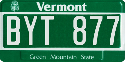 VT license plate BYT877