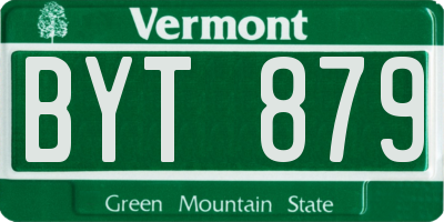 VT license plate BYT879