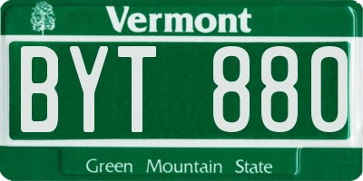 VT license plate BYT880